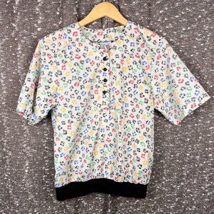 Vintage‎ 80s Notations Funky Abstract Blouse Size 6